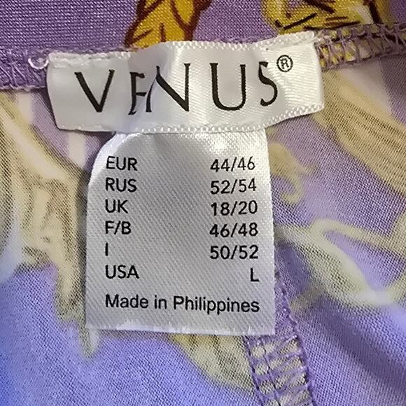 Venus Lavander Gold Chain Leaf Design Crop Blouse - Skirt Set Women's L NWT - Picture 4 of 7